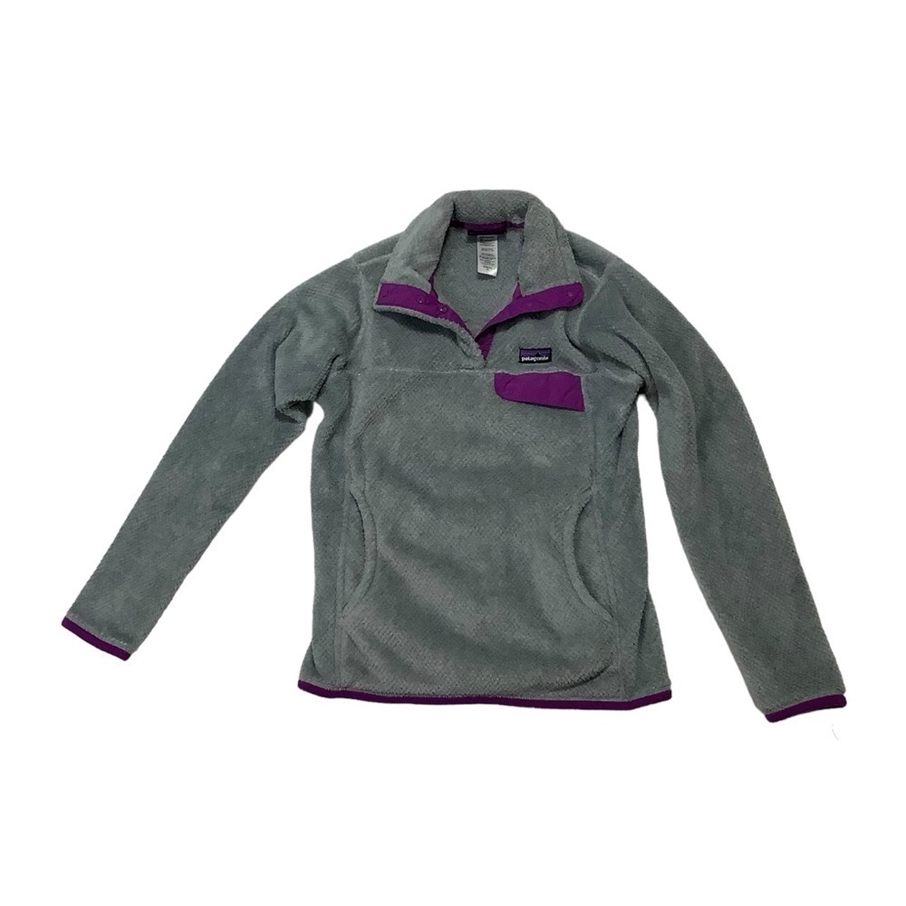 Patagonia Re-tool Snap-T Pullover Sz XS Gray Purple